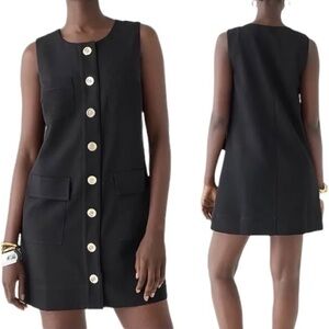 J. Crew. Elegant Black Sleeveless shift dress. New with tags. Size S.